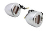 V-Twin - 33-0752 - Chrome Shielded Bullet Marker Lamp Set with Amber Lens