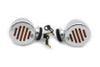 V-Twin - 33-0752 - Chrome Shielded Bullet Marker Lamp Set with Amber Lens