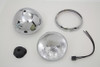 V-Twin - 33-1345 - 7 inch Round Chrome Vintage Style Headlamp