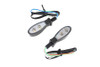 V-Twin - 33-1638 - Black Teardrop Shaped LED Turn Signal Set with Clear Lens