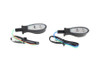 V-Twin - 33-1638 - Black Teardrop Shaped LED Turn Signal Set with Clear Lens