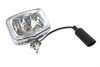 V-Twin - 33-1819 - 12 Volt Chopper Rectangular Headlamp Chrome