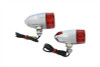 V-Twin - 33-2132 - Chrome Snake Eye Marker Lamp Set Red