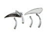 V-Twin - 34-0136 - Chrome Teardrop Mirror Set with Solid Billet Stems