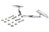 V-Twin - 34-0151 - Crescent Mirror Set with Billet Twisted Stems