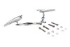 V-Twin - 34-0151 - Crescent Mirror Set with Billet Twisted Stems