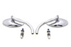 V-Twin - 34-0331 - Wyatt Gatling Chrome Oval Mirror Set with Contour Round