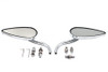 V-Twin - 34-0358 - Teardrop Mirror Set with Billet Long Stems Chrome