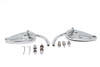V-Twin - 34-0358 - Teardrop Mirror Set with Billet Long Stems Chrome