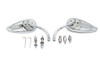 V-Twin - 34-0358 - Teardrop Mirror Set with Billet Long Stems Chrome