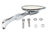 V-Twin - 34-0433 - Teardrop Mirror with Billet Flame Stem Chrome
