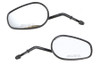 V-Twin - 34-0435 - Wyatt Gatling Rectangle Mirror Set with Round Stems Black