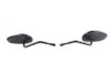 V-Twin - 34-0435 - Wyatt Gatling Rectangle Mirror Set with Round Stems Black