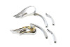 V-Twin - 34-0490 - Fireball Mirror Set with Curved Stems Chrome