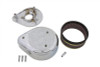 V-Twin - 34-0527 - Chrome Flame Teardrop Air Cleaner
