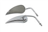 V-Twin - 34-0785 - Wyatt Gatling Teardrop Mirror Set with Round Curved Stems