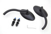 V-Twin - 34-1965 - Wyatt Gatling Black Oval Mirror Set with Contour Round Stems