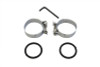 V-Twin - 35-0408 - Chrome Intake Manifold Clamp Set