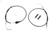 V-Twin - 36-0878 - 43 inch Stainless Steel Throttle and Idle Cable Set Black Co