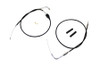 V-Twin - 36-0878 - 43 inch Stainless Steel Throttle and Idle Cable Set Black Co