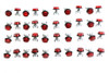 V-Twin - 37-0014 - License Plate Frame Reflector Set Red