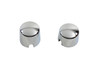 V-Twin - 37-0041 - Chrome Rear Axle Nut Cover Set - Fits 2000-2007 Harley-Davidson FLST, FXST