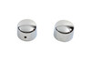V-Twin - 37-0059 - Chrome Front Axle Nut Cap Set - Fits 2000-2007 Harley-Davidson FLT (1" axle)