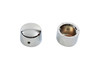 V-Twin - 37-0059 - Chrome Front Axle Nut Cap Set - Fits 2000-2007 Harley-Davidson FLT (1" axle)