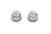V-Twin - 37-0380 - Chrome Front Axle Cap Cover Set, Cap Style - Fits 2000-2007 Harley-Davidson FLT (Front Fitment), 2000-2007 FLHT, 2004-2007 FXD