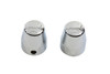 V-Twin - 37-9007 - Chrome Rear Axle Nut Caps Maltese Style - Fits 1987-2006 Harley-Davidson FLST, FXST