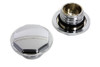 V-Twin - 38-0446 - Chrome Button Head Hexagon Vented and Non-Vented Gas Cap Set