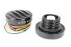 V-Twin - 38-0989 - Black LED Ribbed Style Fuel Gauge and Filler Cap Set