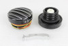 V-Twin - 38-0990 - Black LED Cut Ribbed Style Fuel Gauge and Filler Cap Set