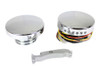 V-Twin - 38-0991 - Chrome LED Smooth Style Fuel Gauge and Filler Cap Set