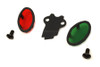 V-Twin - 39-0206 - Parkerized Cateye Dash Panel Lens Set - Fits 1941-1946 Harley-Davidson U, 1939-1946 W, G, 1941-1946 FL, 1939-1946 EL