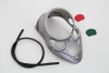 V-Twin - 39-1779 - Raw Skull Dash Panel with Red Lens