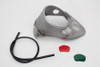 V-Twin - 39-1779 - Raw Skull Dash Panel with Red Lens