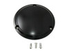 V-Twin - 42-0195 - Matte Black 3-Hole Smooth Derby Cover