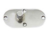 V-Twin - 42-0630 - Oval Inspection Chrome Left Side - Fits 1965-1984 Harley-Davidson FL