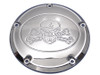 V-Twin - 42-1057 - Skull Derby Cover Chrome - Fits 1999-2018 Harley-Davidson FXST, 1999-2015 FLT, 1999-2017 FXD, 1999-2018 FLST