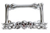 V-Twin - 42-1068 - License Plate Frame Skull Style Chrome