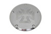 V-Twin - 42-6026 - Iron Cross Derby Cover Chrome Billet - Fits 1999-2018 Harley-Davidson FXST, 1999-2015 FLT, 1999-2017 FXD, 1999-2018 FLST