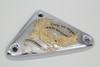 V-Twin - 42-9974 - Eagle Spirit Ignition Module Cover Gold Inlay - Fits 1982-2003 Harley-Davidson XL