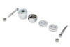 V-Twin - 44-0634 - Chrome Rear Axle Adjuster and Nut Kit - Fits 2000-2007 Harley-Davidson FLST, FXST