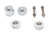 V-Twin - 44-0635 - Chrome Rear Axle Adjuster and Nut Kit - Fits 1986-1992 Harley-Davidson FXST, FLST