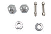 V-Twin - 44-0635 - Chrome Rear Axle Adjuster and Nut Kit - Fits 1986-1992 Harley-Davidson FXST, FLST