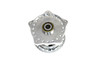 V-Twin - 45-0307 - Chrome Front Wheel Hub Clover Style - Fits 1974-1977 Harley-Davidson FX (single disc), 1974-1977 XL (single disc)