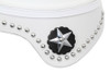V-Twin - 47-0947 - White Leather Solo Seat with Skirt - Fits 1937-1948 Harley-Davidson UL, 1936-1940 EL, 1941-1984 FL, 1929-1952 WL, 1930-1936 VL, 1937-1972 G