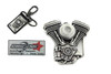 V-Twin - 48-0224 - V-Twin Mens Evolution Engine Buckle and Fob Set
