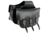 V-Twin - 48-3127 - Black Leather Three Buckle Saddlebag Set